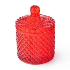 New Target Bullseye Playground Red Glass Jar with Lid, Valentine’s Day decor